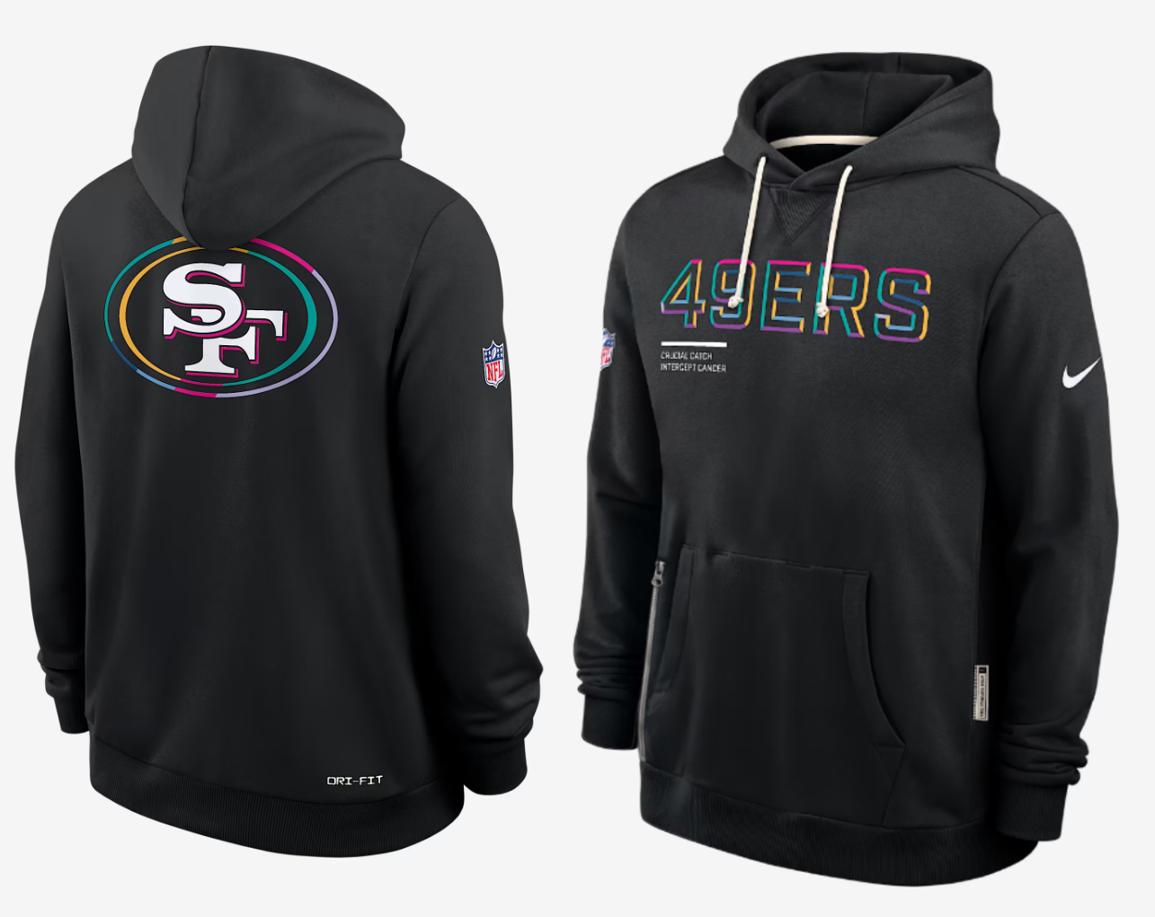 Men San Francisco 49ers black 2025 Nike NFL hoodie->nfl t-shirts->Sports Accessory